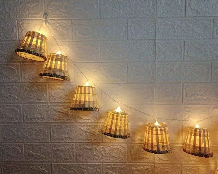 Solar hemp rope light stringss