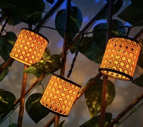 Solar hemp rope light stringss